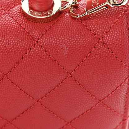 Chanel Caviar Quilted Mini Coco Handle Flap Red 11 of 13
