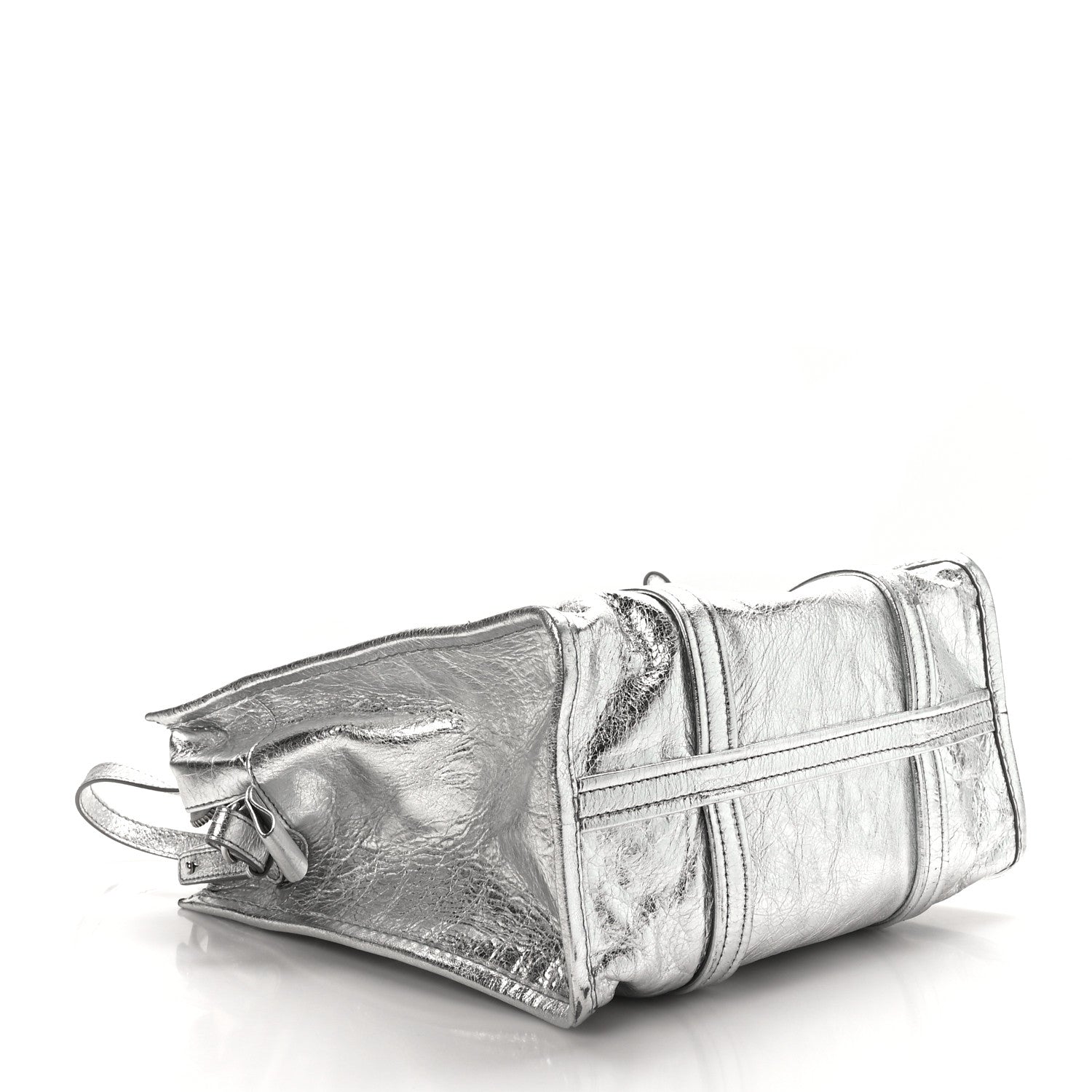 Balenciaga Metallic Calfskin S Bazar Shopper Tote Silver Hardware 4 of 11