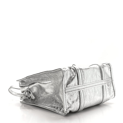 Balenciaga Metallic Calfskin S Bazar Shopper Tote Silver Hardware 4 of 11
