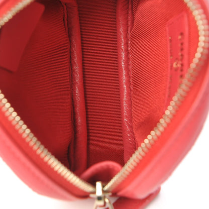 Chanel Lambskin Quilted Zip Around Classic Coin Purse Red 6 of 8