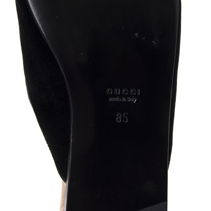 Gucci Velvet Crystal Snake Embroidered Womens Slippers 35 Black 9 of 10