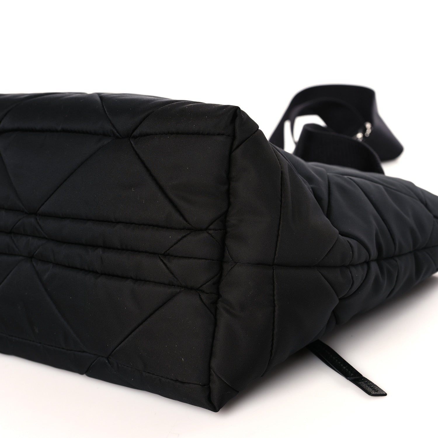 Prada Re-Nylon Nappa Triangle Quilted Padded Small Double Handled Zip Tote Black 7 of 7