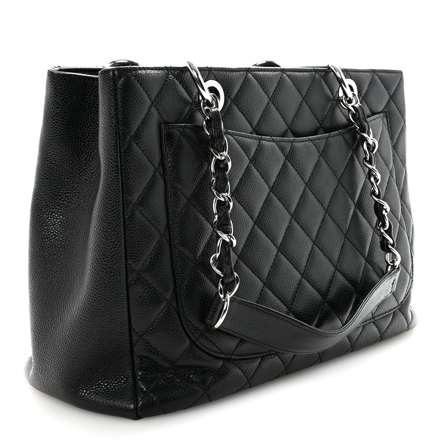 Caviar Quilted Grand Shopping Tote GST Black