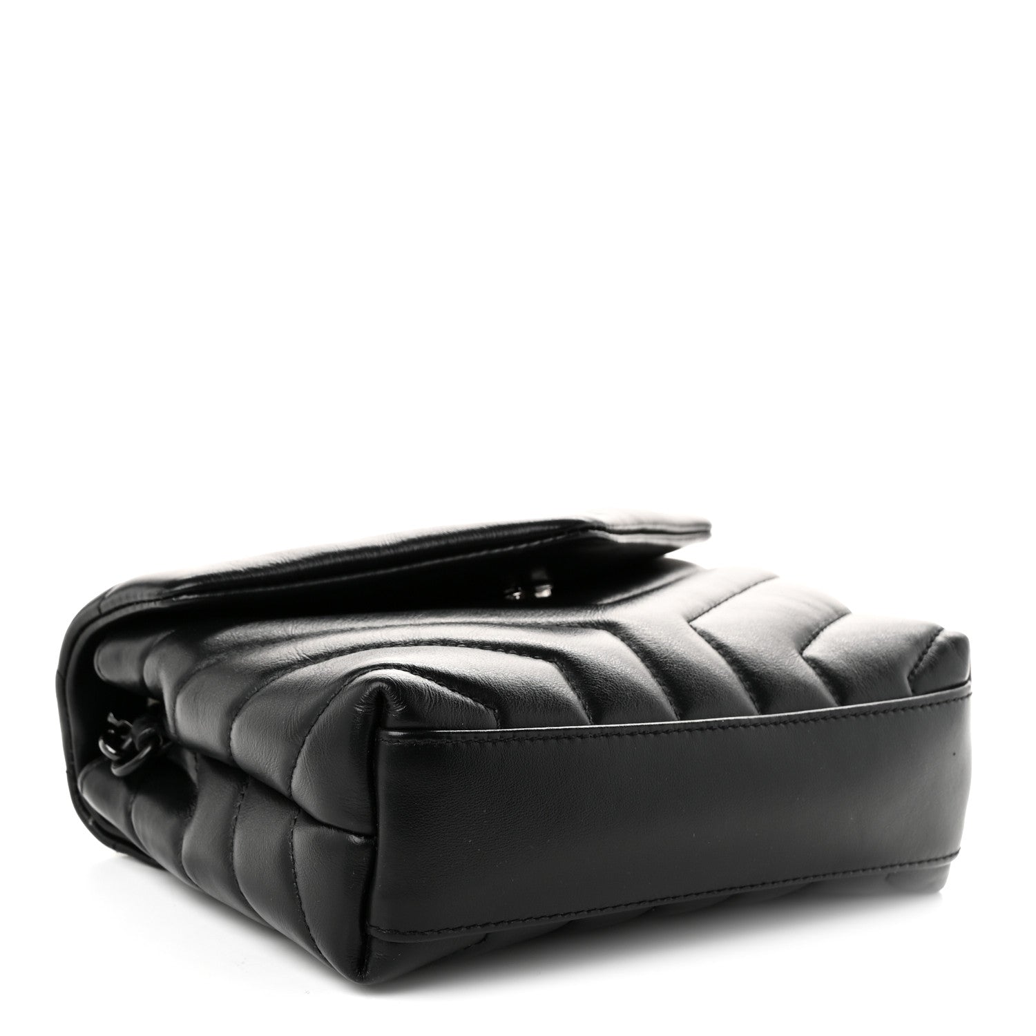 Saint Laurent Calfskin Y Quilted Monogram Monochrome Toy Loulou Crossbody Bag Black 4 of 10