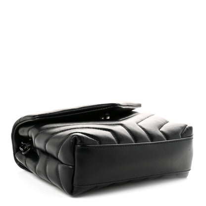 Saint Laurent Calfskin Y Quilted Monogram Monochrome Toy Loulou Crossbody Bag Black 4 of 10