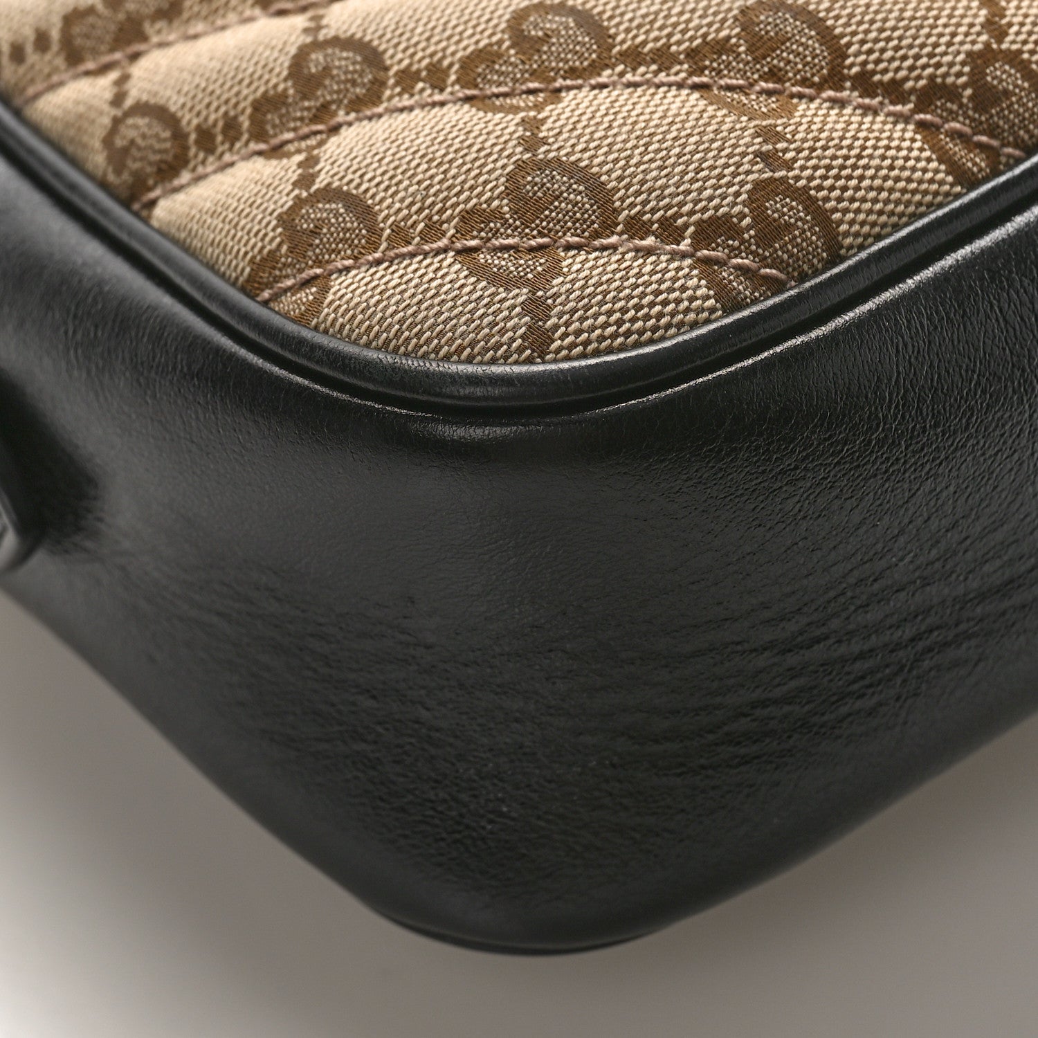 Gucci Monogram Matelasse Diagonal Small GG Marmont Chain Shoulder Bag Beige Black 8 of 9