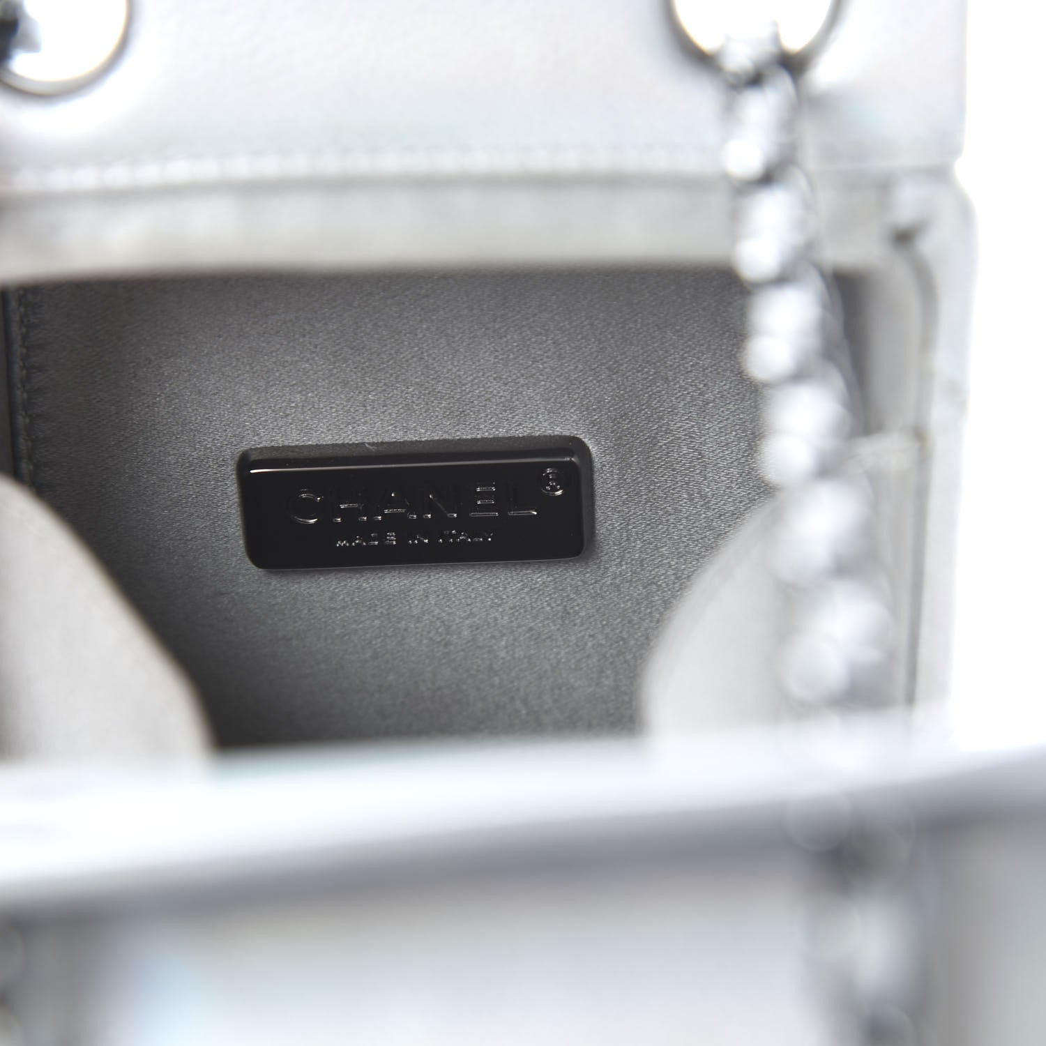 Chanel Metallic Goatskin Lait de Coco Milk Carton Bag Silver 8 of 10