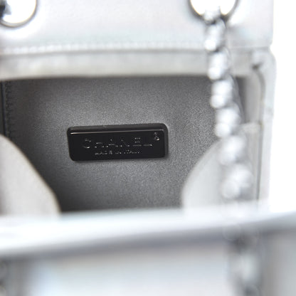 Chanel Metallic Goatskin Lait de Coco Milk Carton Bag Silver 8 of 10