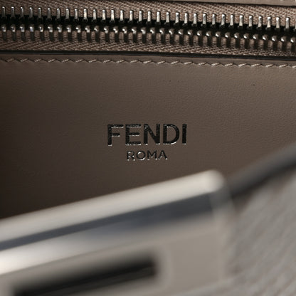 Fendi Cuoio Romano Striped Macro FF Bicolor Mini Peekaboo I SEE U Satchel Ghianda 6 of 9