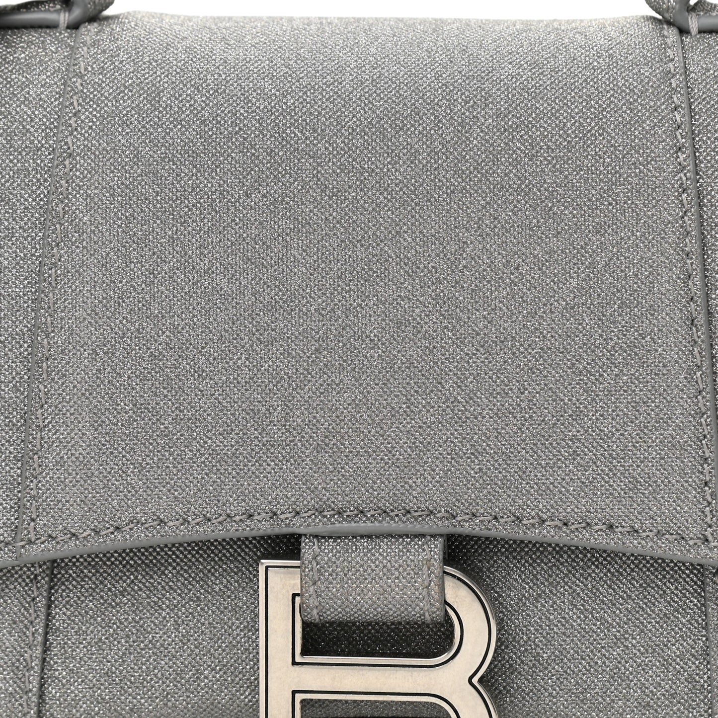 Glitter Fabric Hourglass Top Handle Bag XS Grey