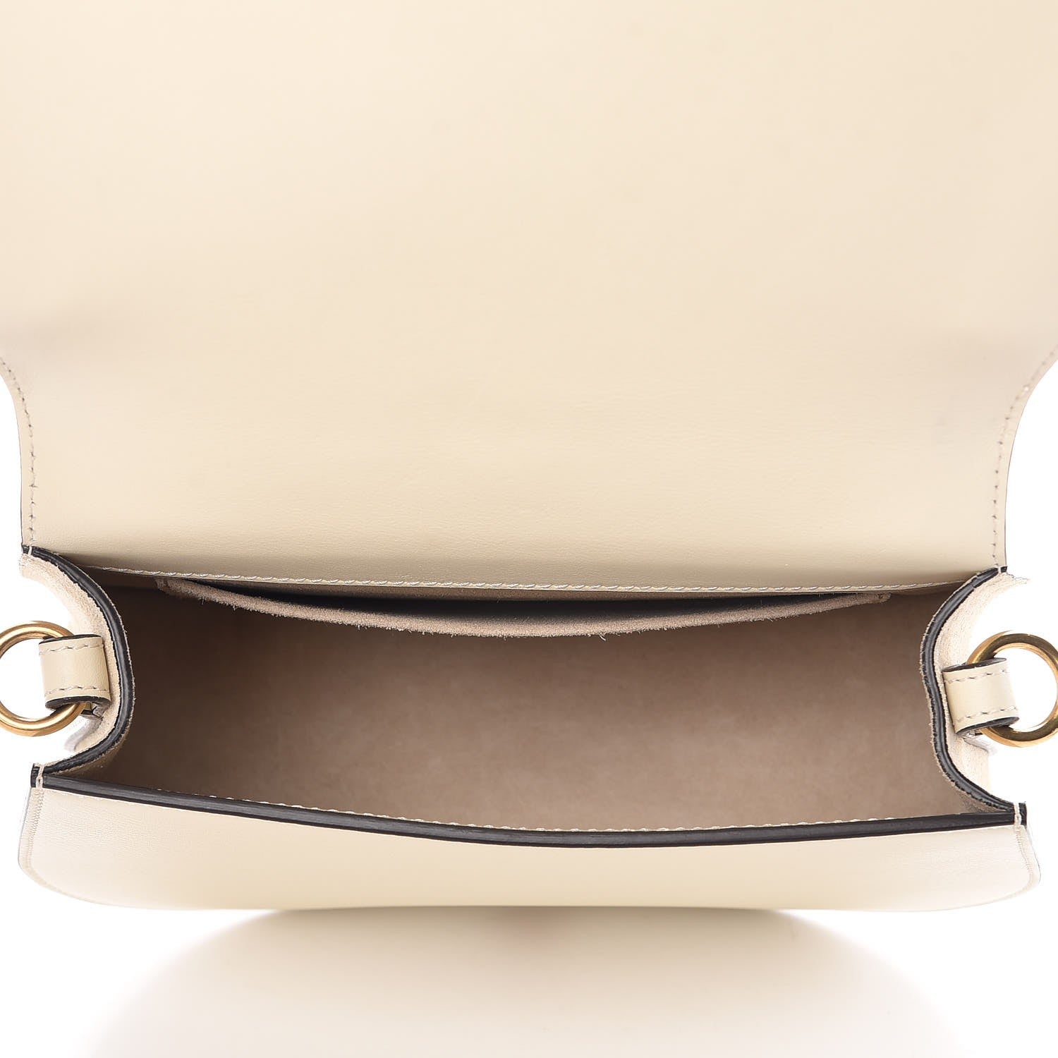 Chloe Calfskin Suede Medium Nile Bracelet Bag Off White 6 of 9