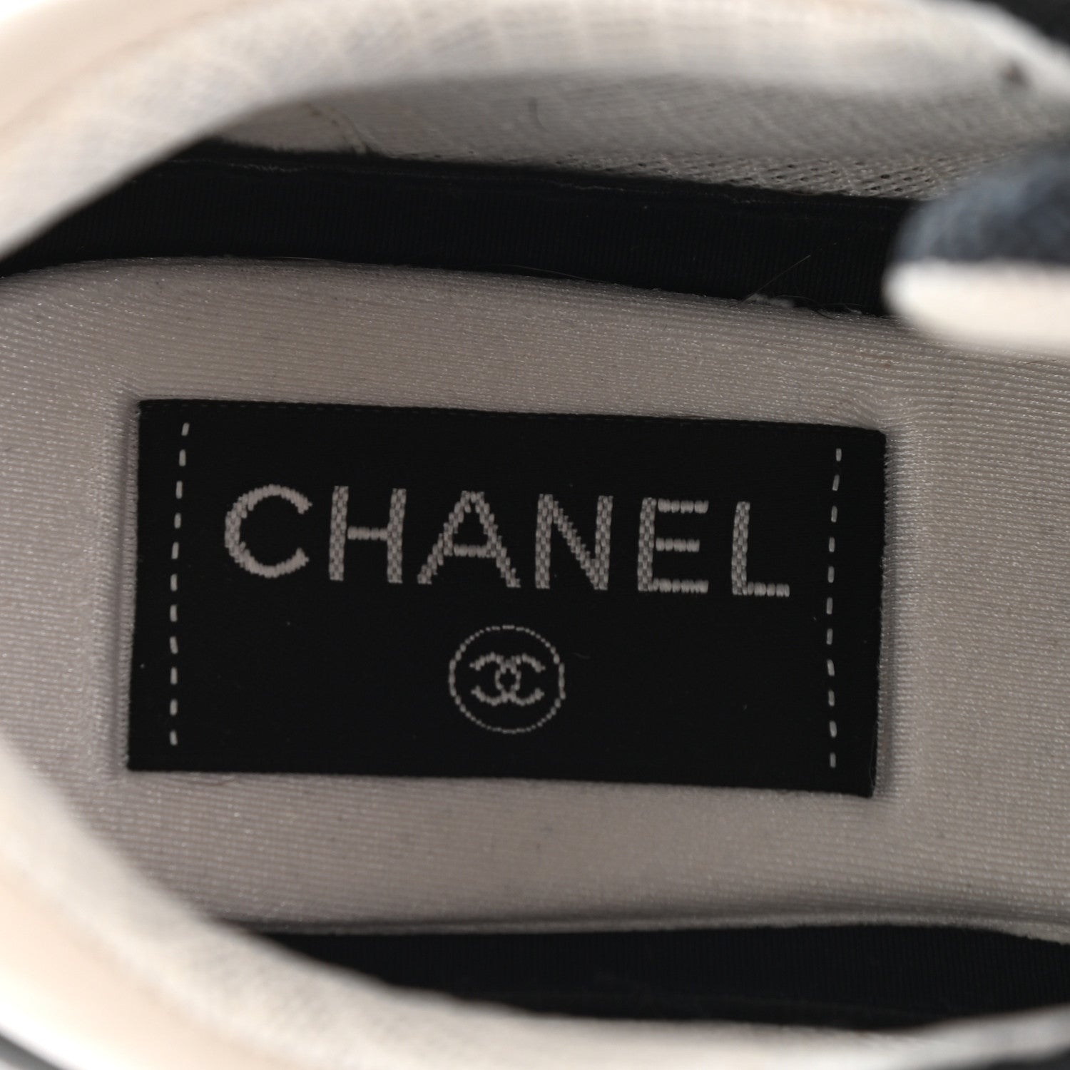 Chanel Nylon Calfskin Suede Womens CC Sneakers 37 Grey Pink 7 of 12