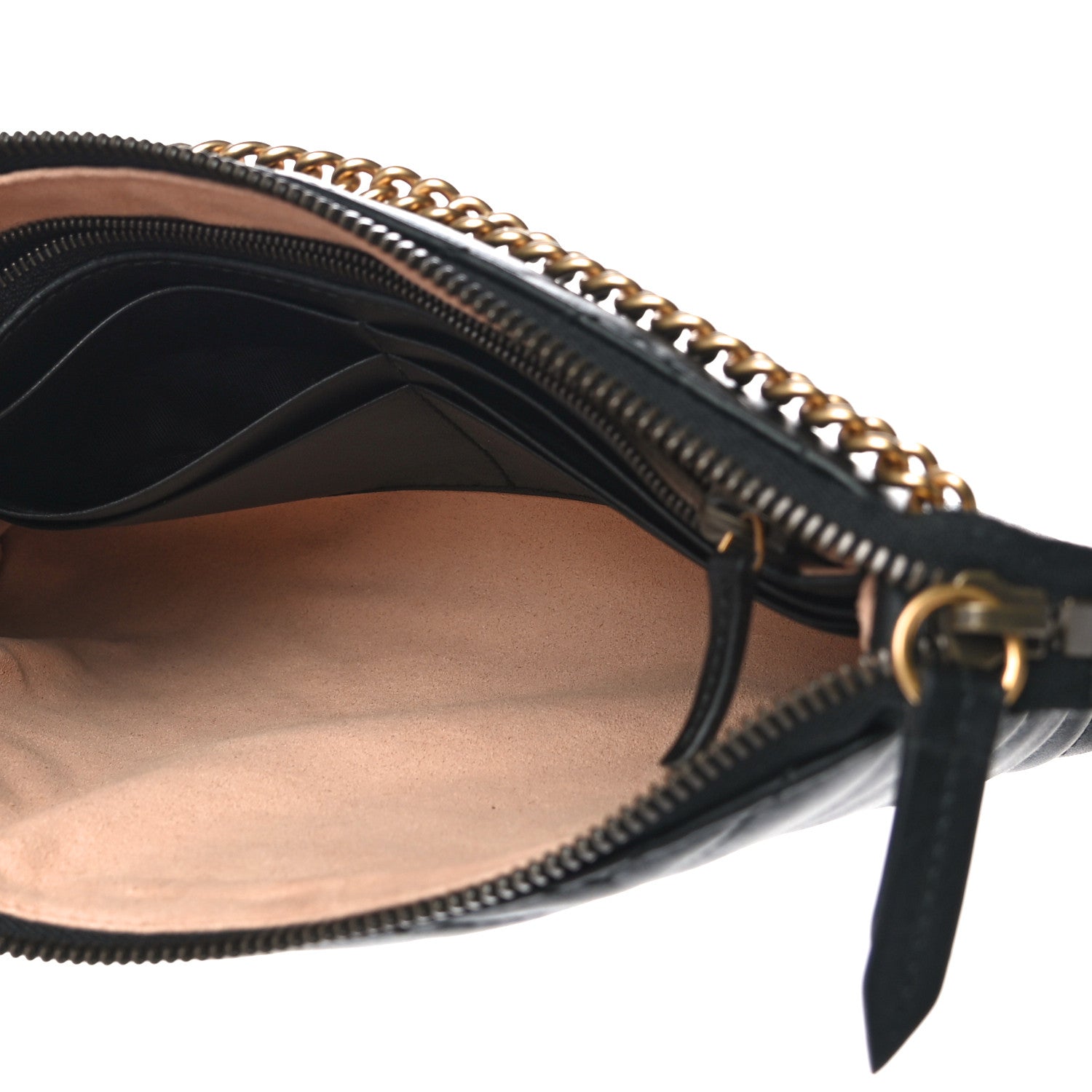 Gucci Calfskin Matelasse Mini GG Marmont Chain Bag Black 5 of 9