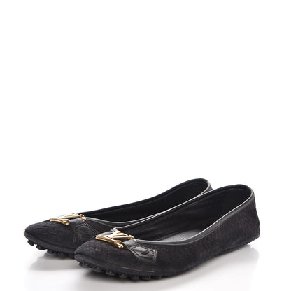 Louis Vuitton Woven Suede Oxford Ballerina Flats 35 Black 3 of 9