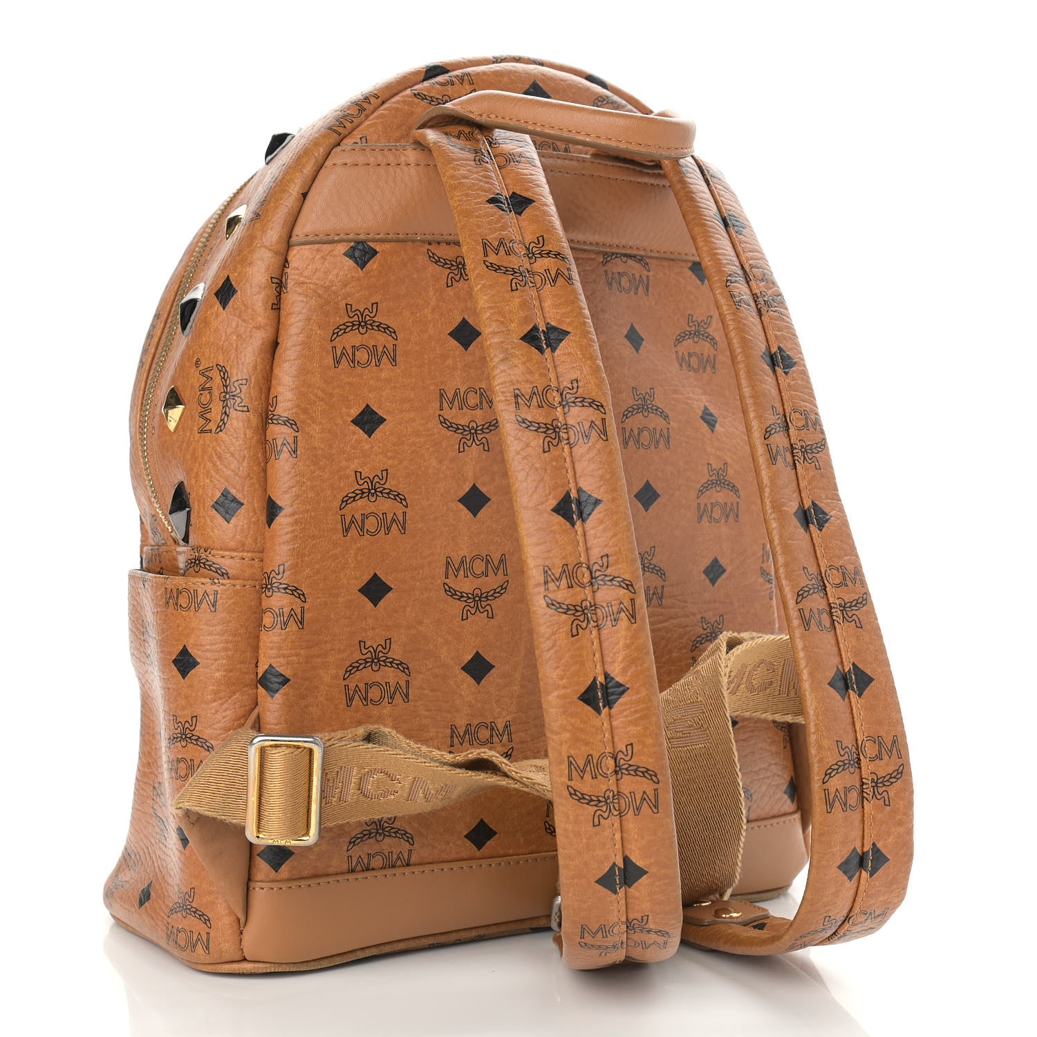 MCM Visetos Studded Small Stark M Backpack Cognac 3 of 17