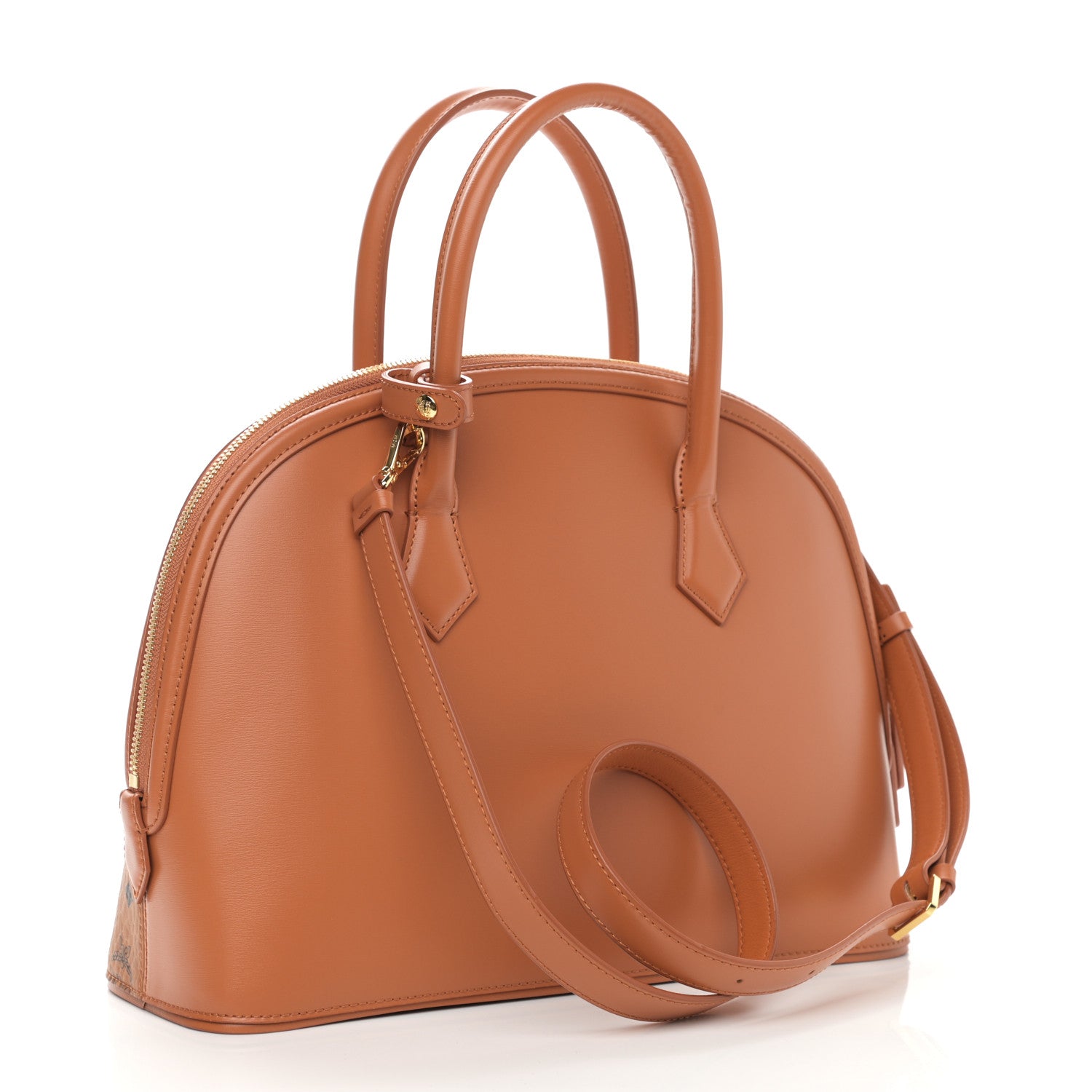 MCM Visetos Tracy Large Tote Cognac 3 of 10