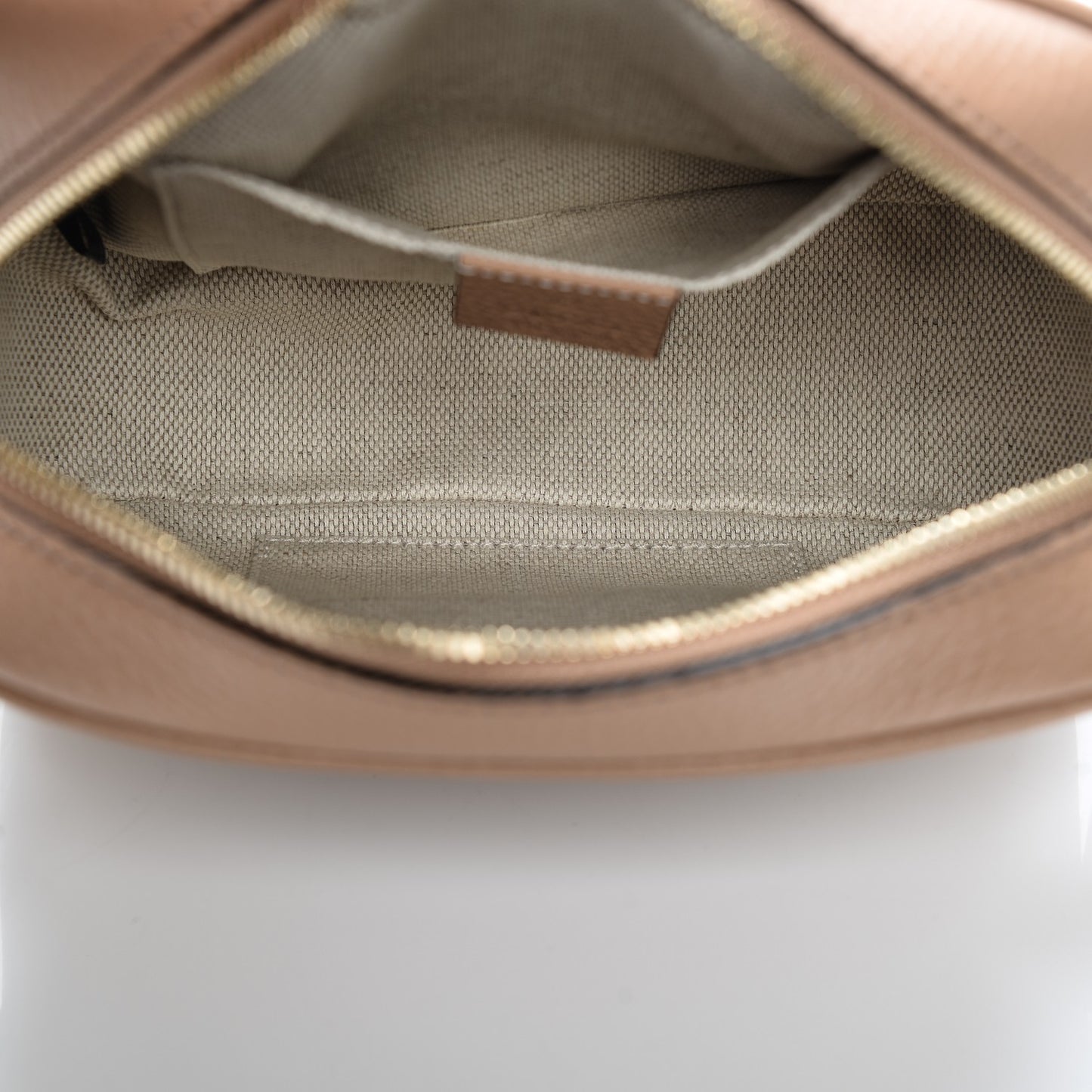 Pebbled Calfskin Small Soho Disco Bag Camelia