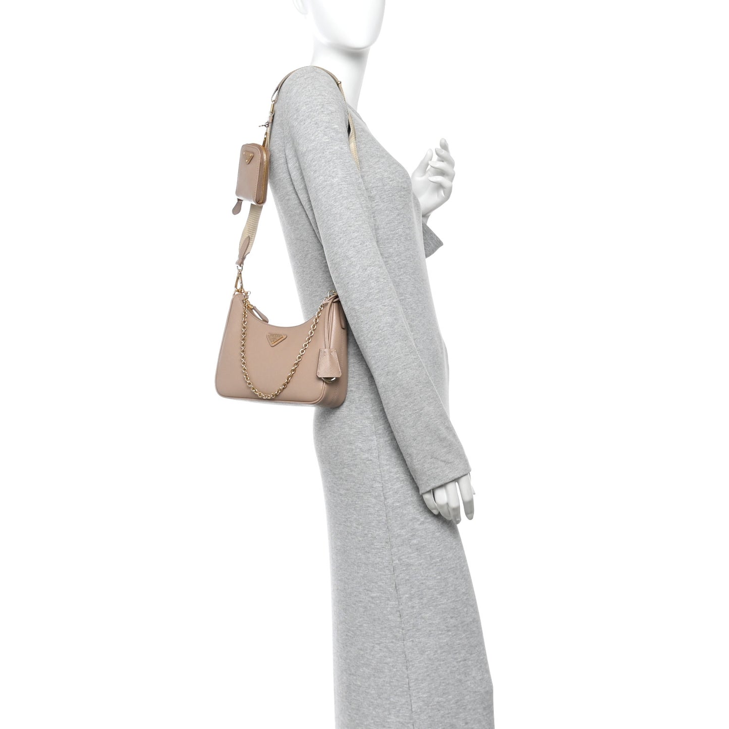 Saffiano Lux Re-Edition 2005 Shoulder Bag Cammeo