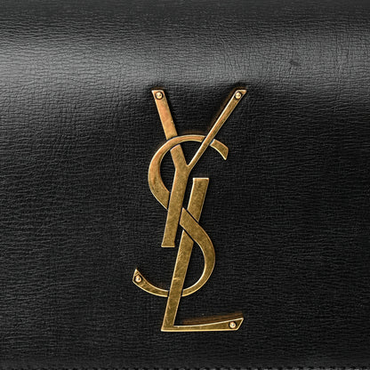Saint Laurent Smooth Calfskin Medium Monogram Sunset Satchel Black 11 of 17