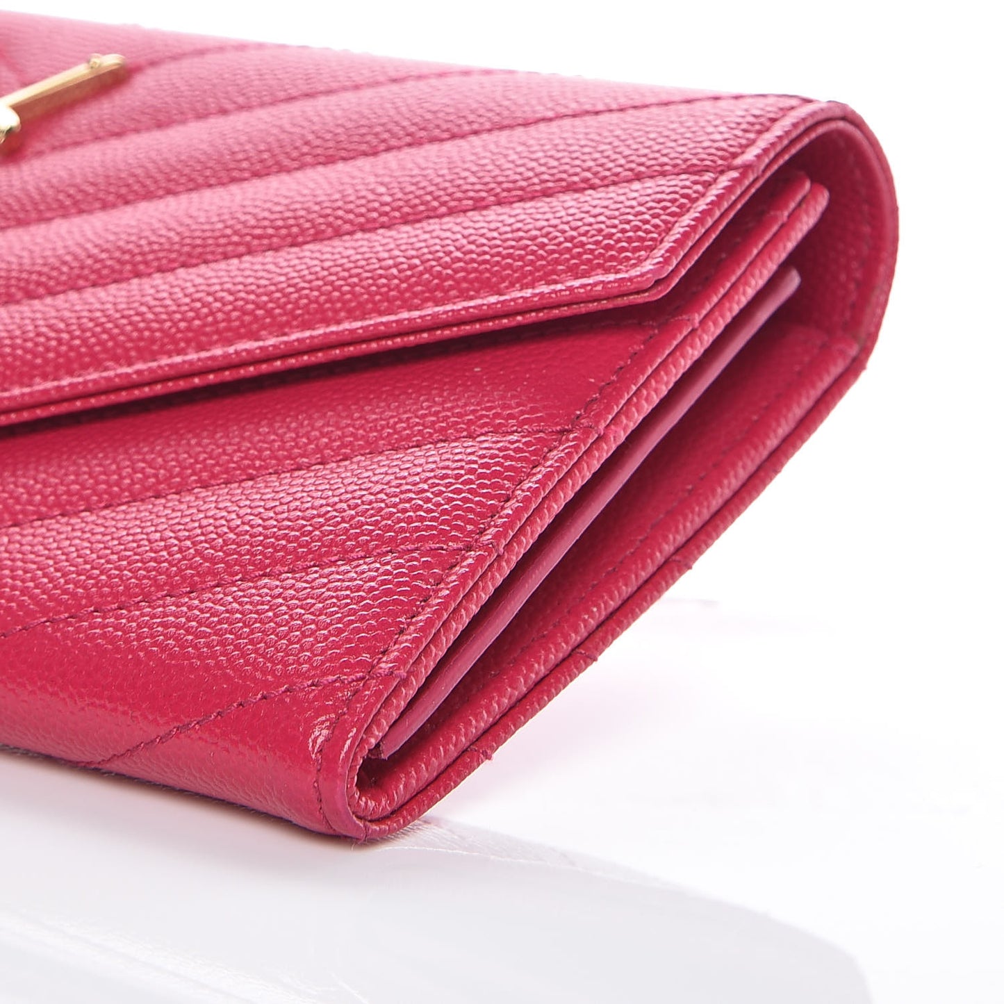 Grain De Poudre Matelasse Chevron Monogram Flap Wallet Bubblegum