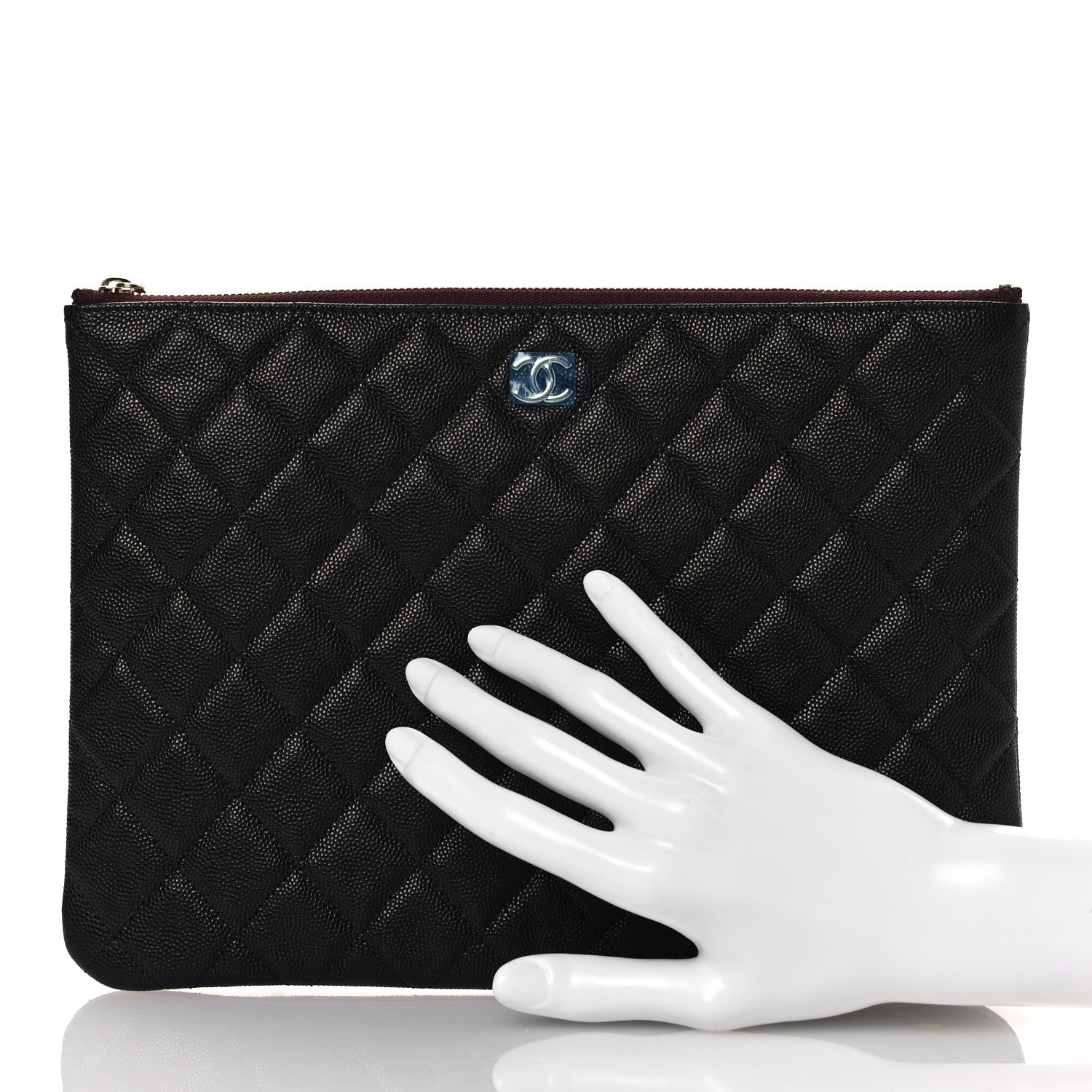 Chanel Caviar Quilted Medium Cosmetic Case Black 2 of 9