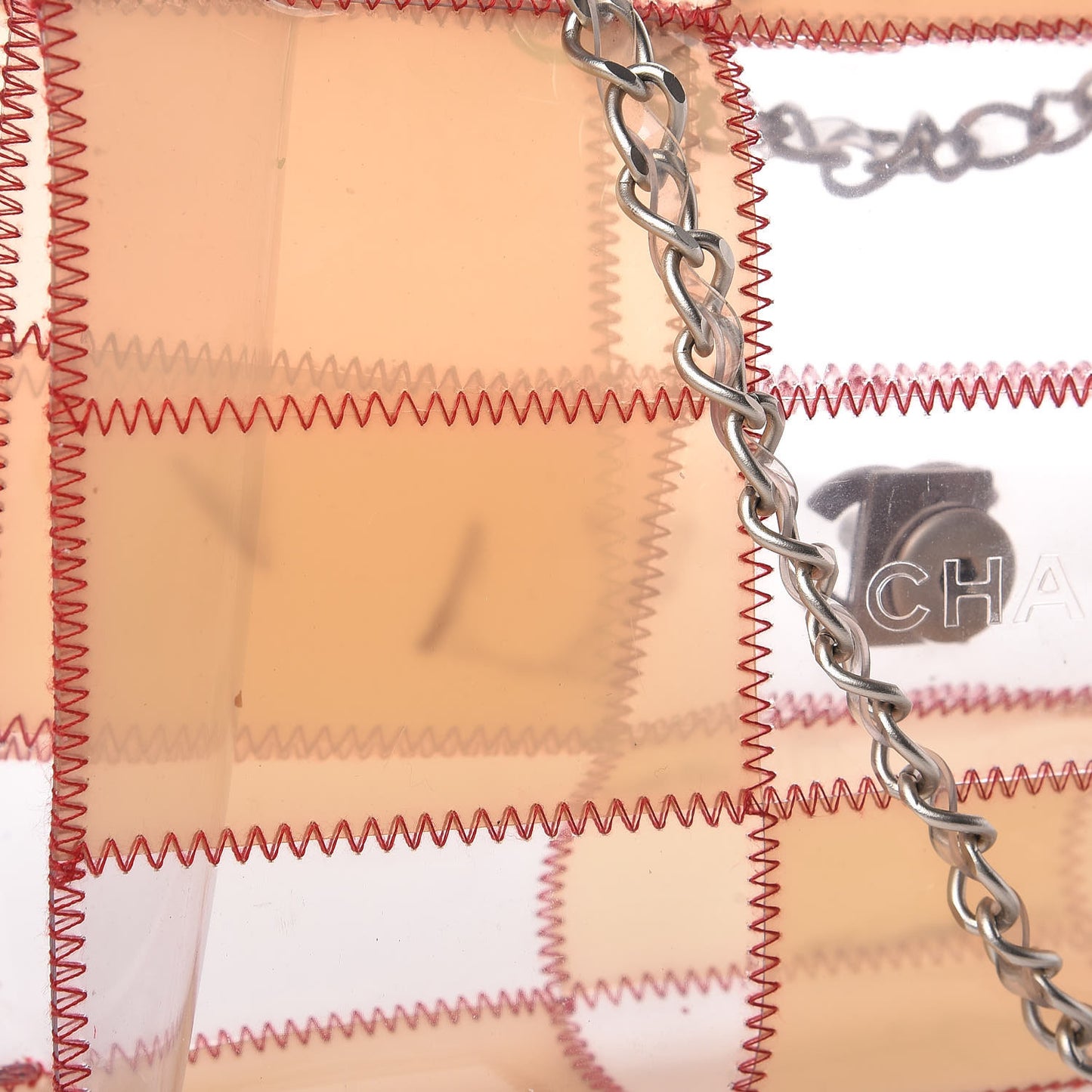 PVC Stitched Flap Beige Pink