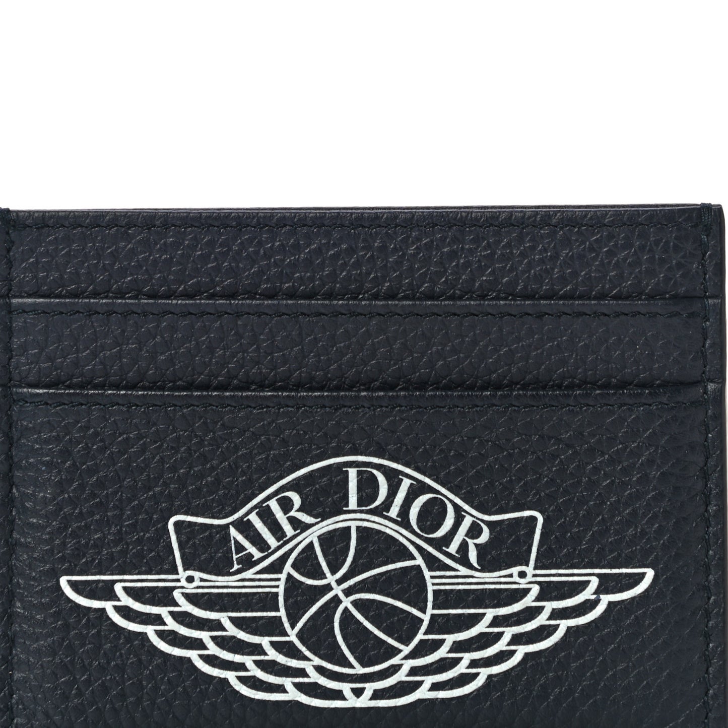 X AIR JORDAN Grained Calfskin Card Holder Bleu