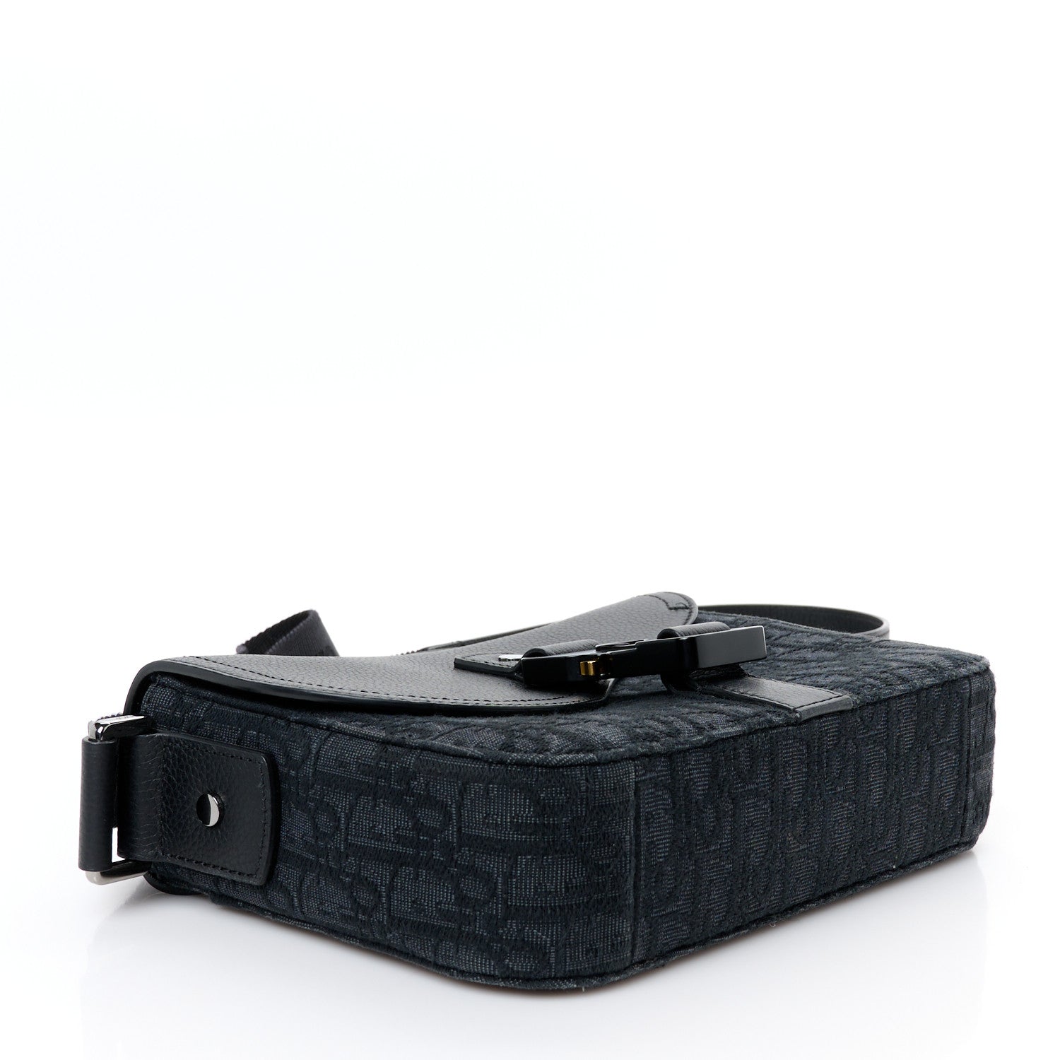 Christian Dior Oblique Jacquard Grained Calfskin Saddle Pouch With