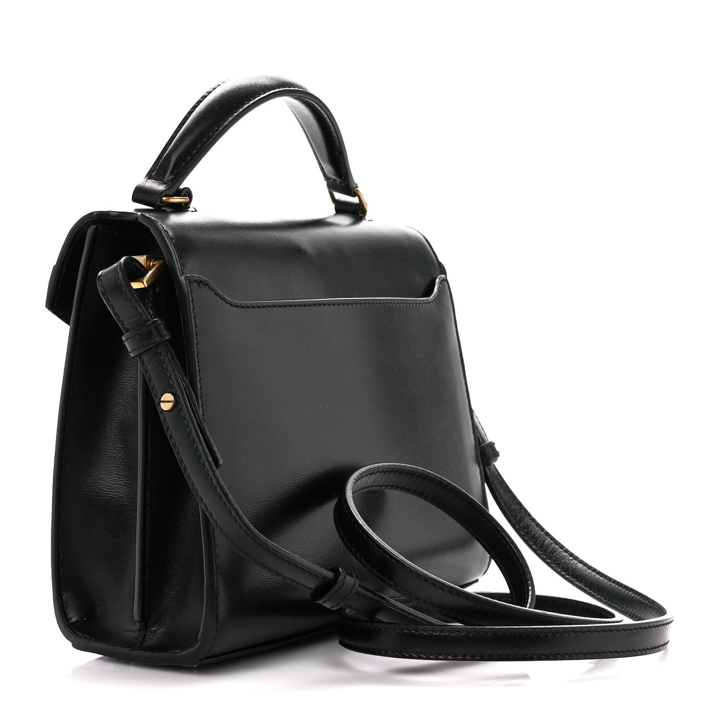 Calfskin Mini Classic Monogram Cassandra Top Handle Black