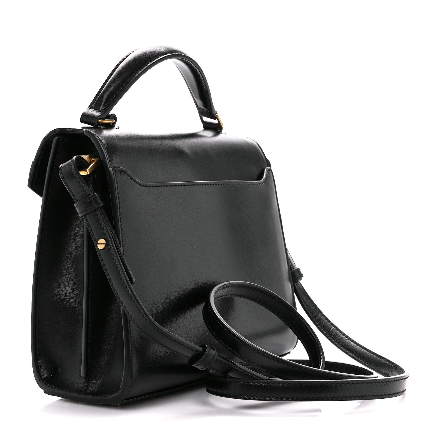Saint Laurent Calfskin Mini Classic Monogram Cassandra Top Handle Black 3 of 11