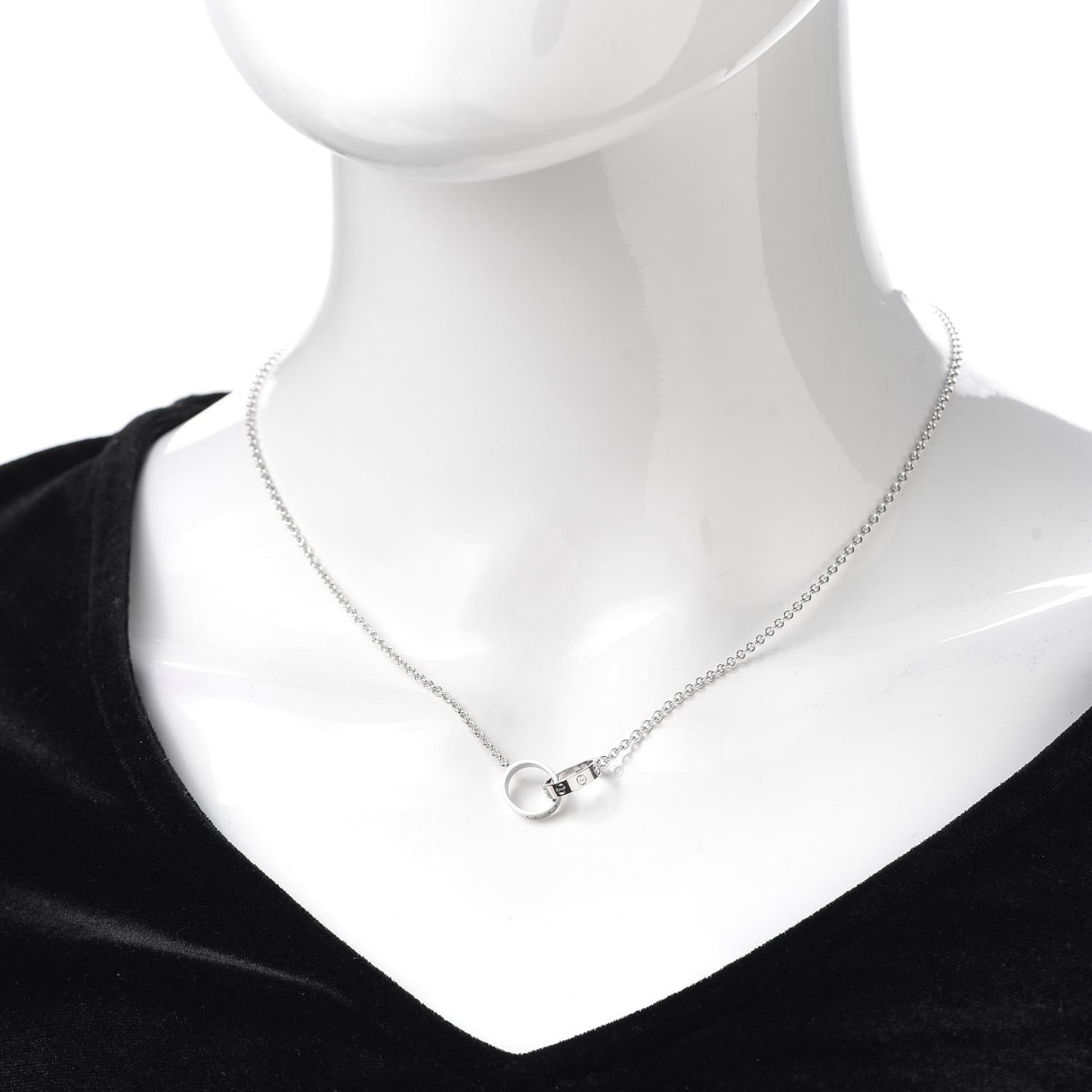 18K White Gold Interlocking LOVE Necklace