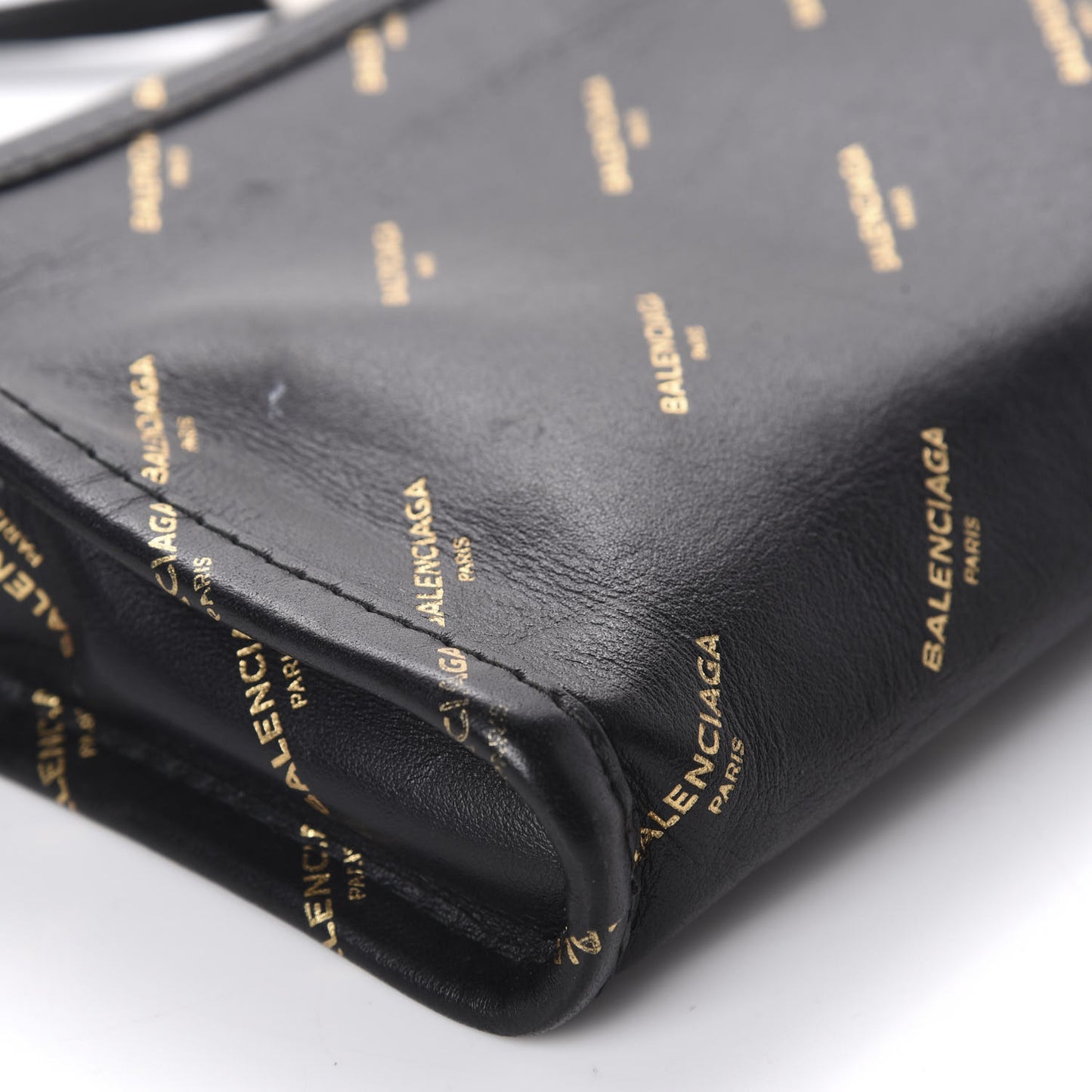 Calfskin Allover Logo Bazar Pochette Crossbody Black Gold