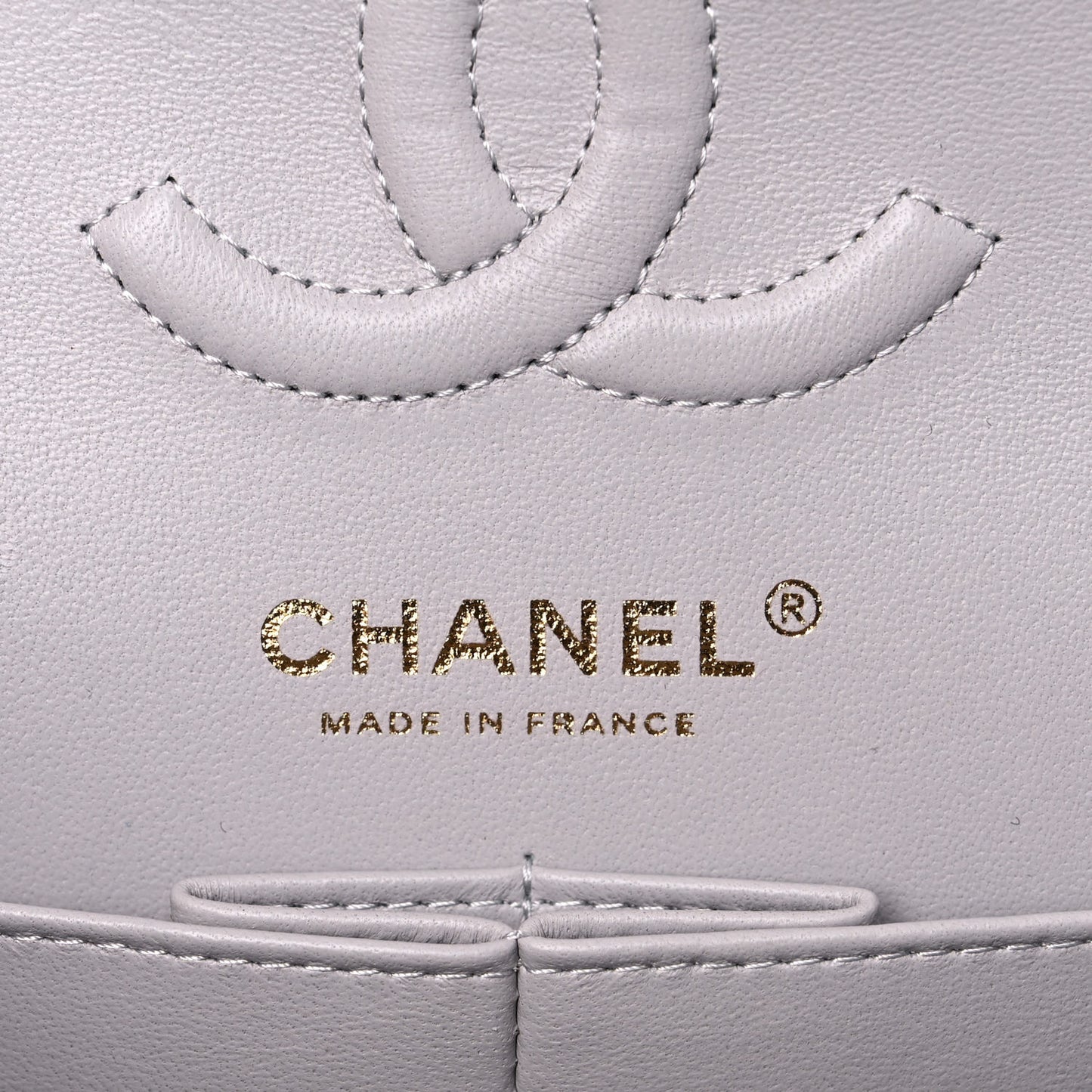 Caviar Quilted Small Double Flap Grey