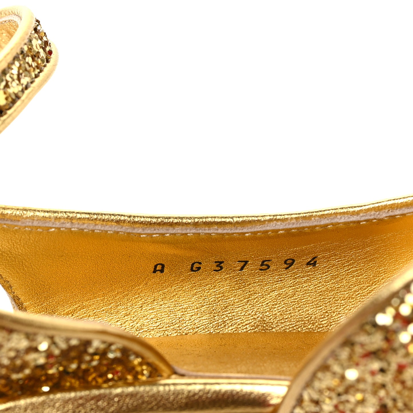 Glitter Grosgrain Cap Toe CC Slingback Pumps 36.5 Gold Black