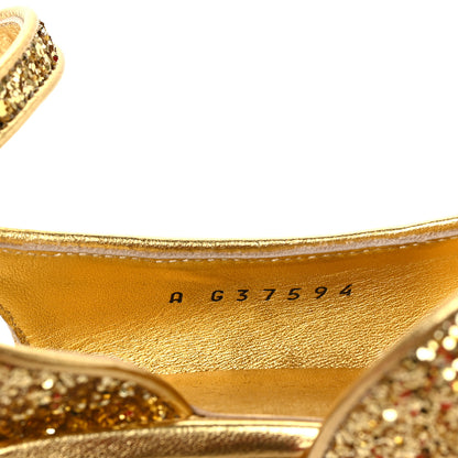 Chanel Glitter Grosgrain Cap Toe CC Slingback Pumps 36.5 Gold Black 8 of 8