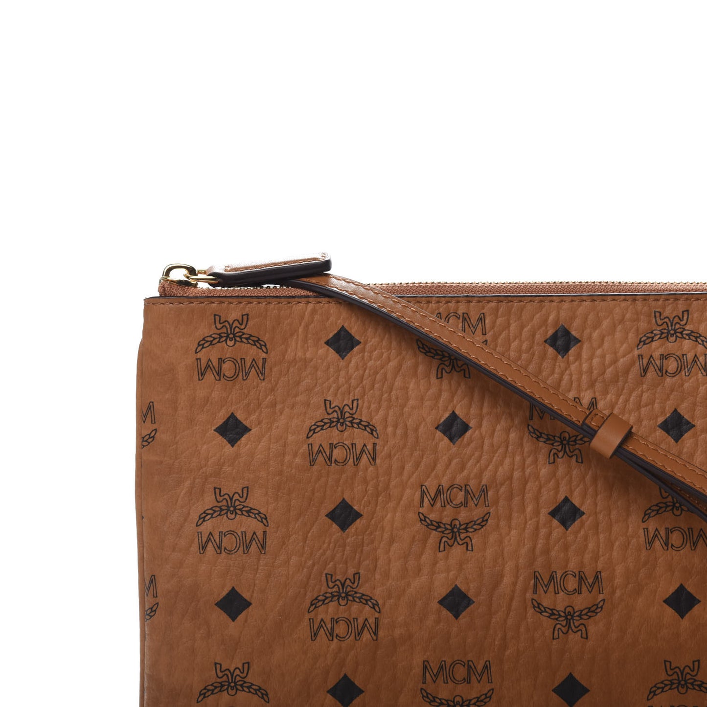 Visetos Medium Crossbody Pouch Cognac