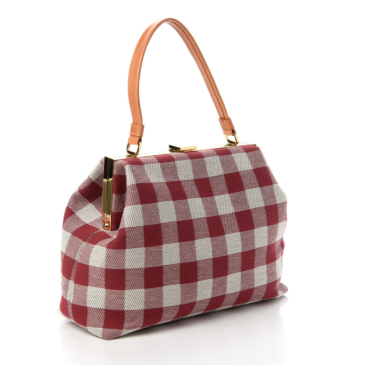 Canvas Check Elegant Top Handle Bag Flamma