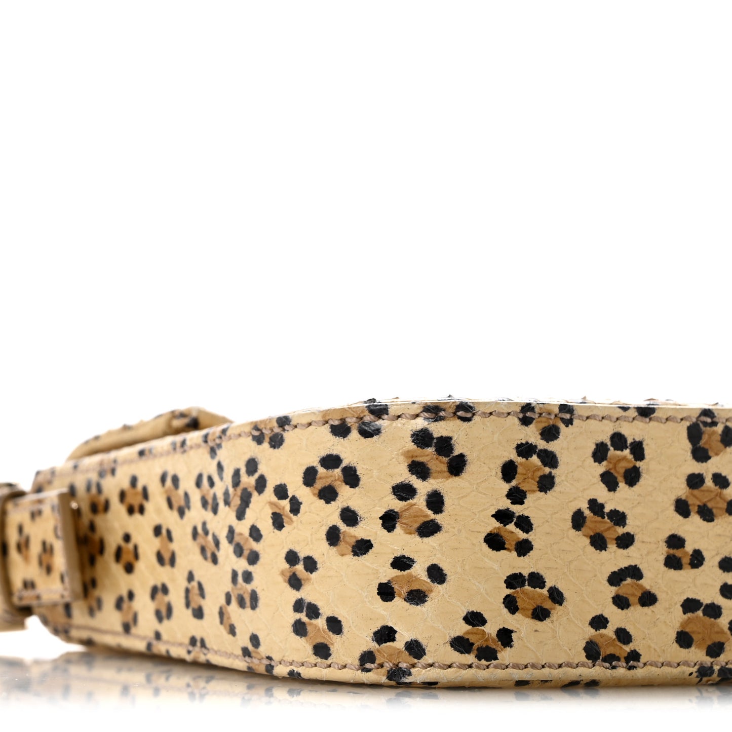 Snakeskin Leopard Print Baguette Beige