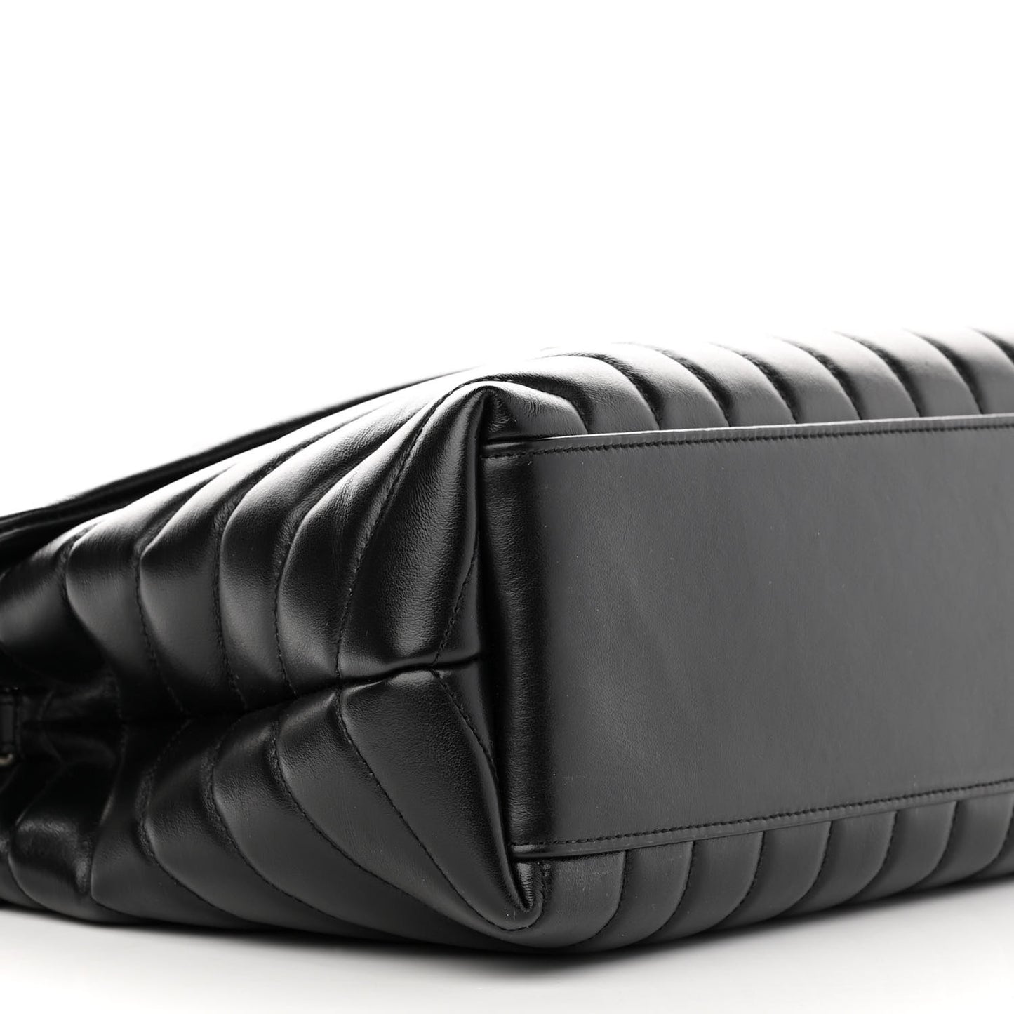 Calfskin Y Quilted Monogram Medium Loulou Chain Satchel Black