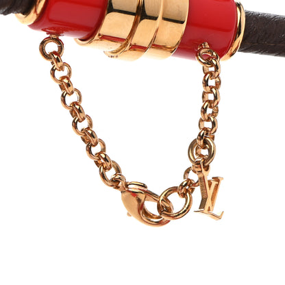 Louis Vuitton Resin Wood Crystal Inventeur Necklace Red 6 of 7