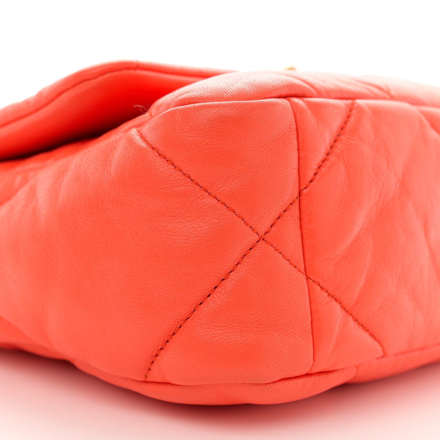 Chanel Goatskin Quilted Medium Chanel 19 Flap Orange 9 of 10