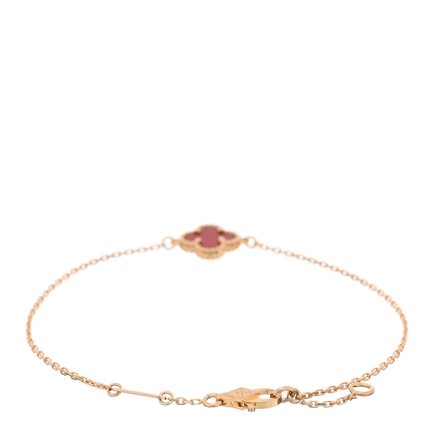 18K Rose Gold Carnelian Sweet Alhambra Bracelet