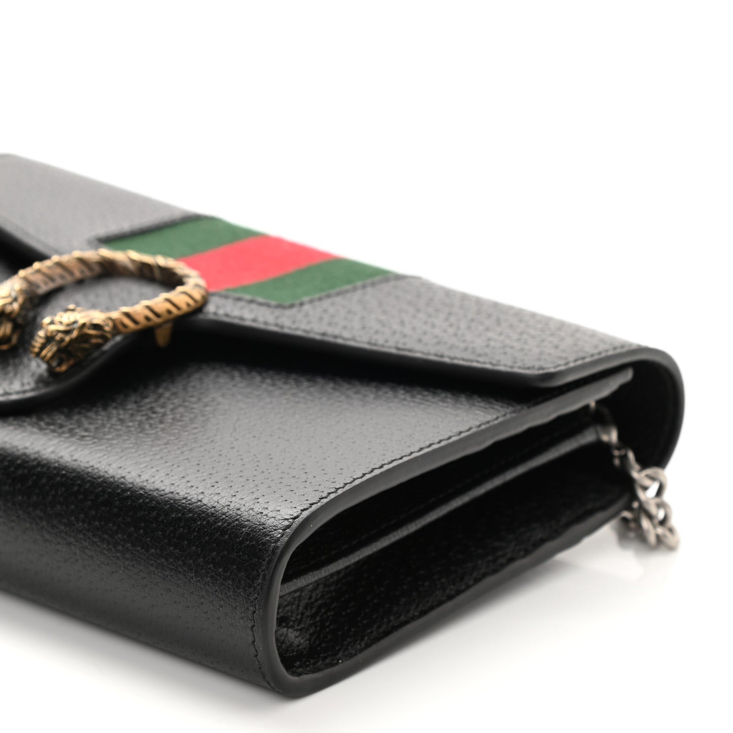 Calfskin Web Mini Dionysus Chain Wallet Black