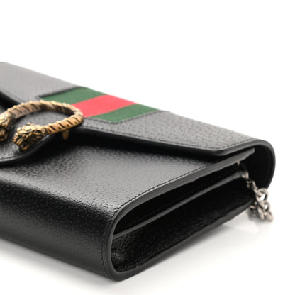 Gucci Calfskin Web Mini Dionysus Chain Wallet Black 8 of 8