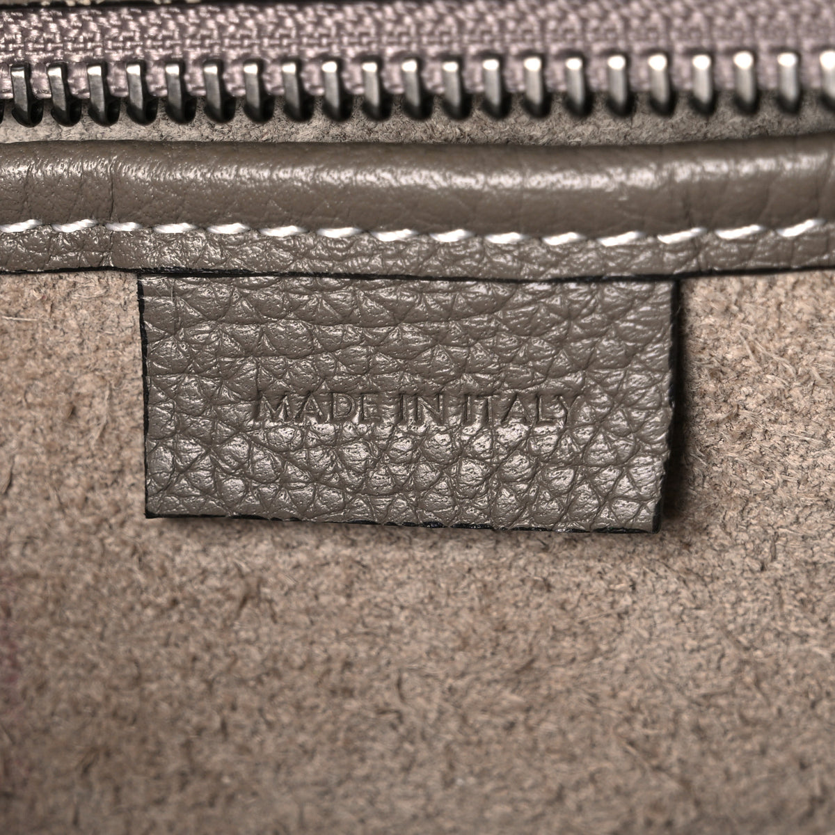 Celine Drummed Calfskin Nano Luggage Souris 7 of 11