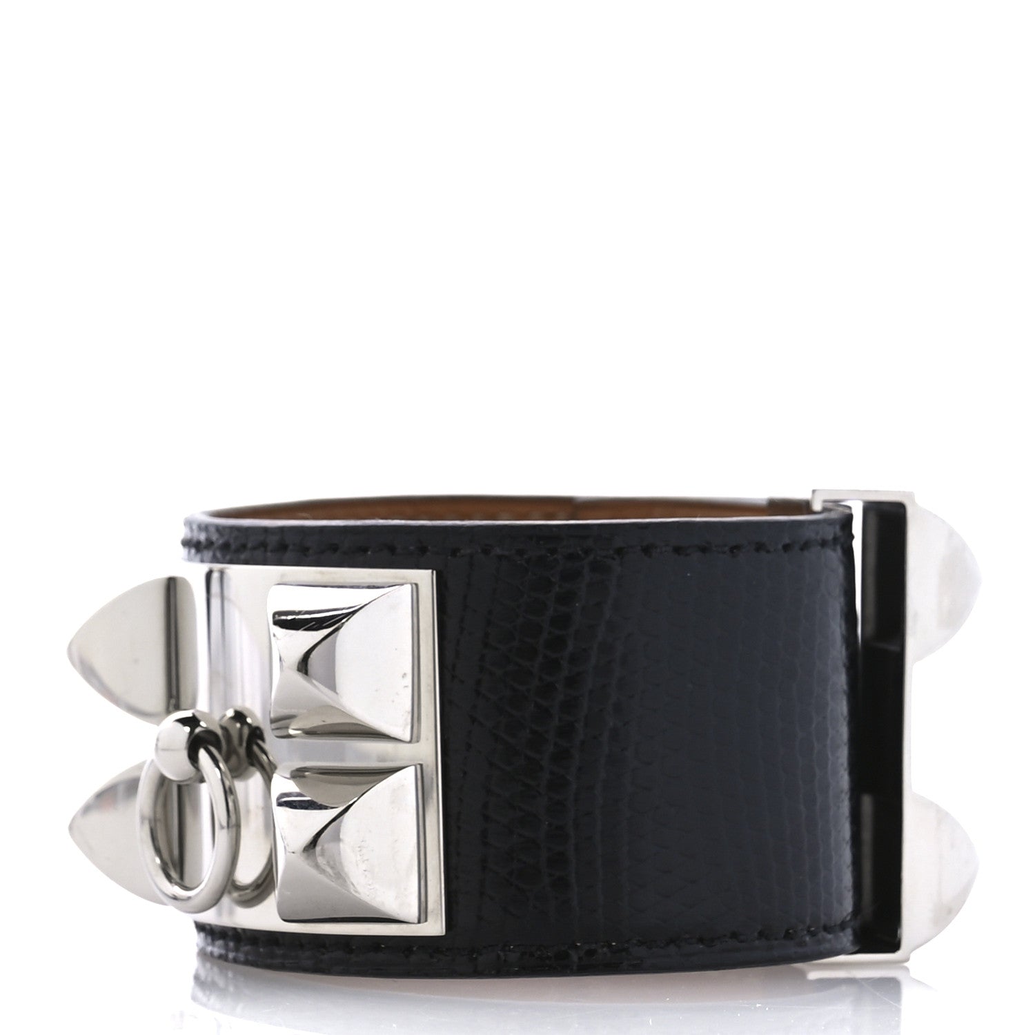 Hermes Lizard Collier de Chien CDC Bracelet S Black 1 of 5
