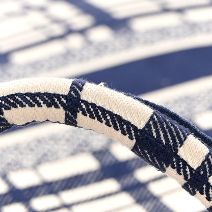 Christian Dior Canvas Embroidered Large Check'n'Dior Book Tote Blue 12 of 13