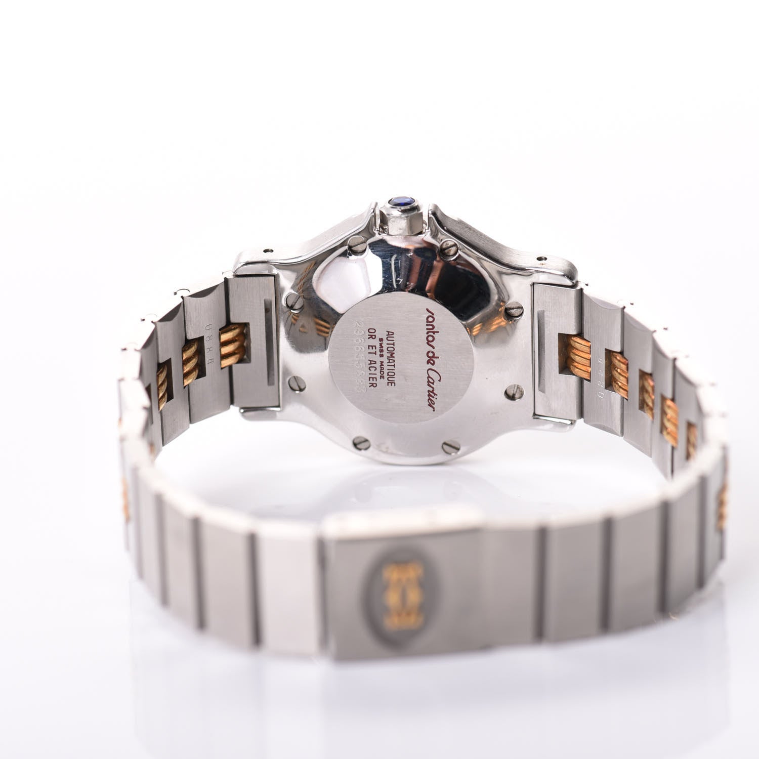 Cartier Stainless Steel 18K Yellow Gold 29mm Santos Octagon Quartz Watch 4 of 5