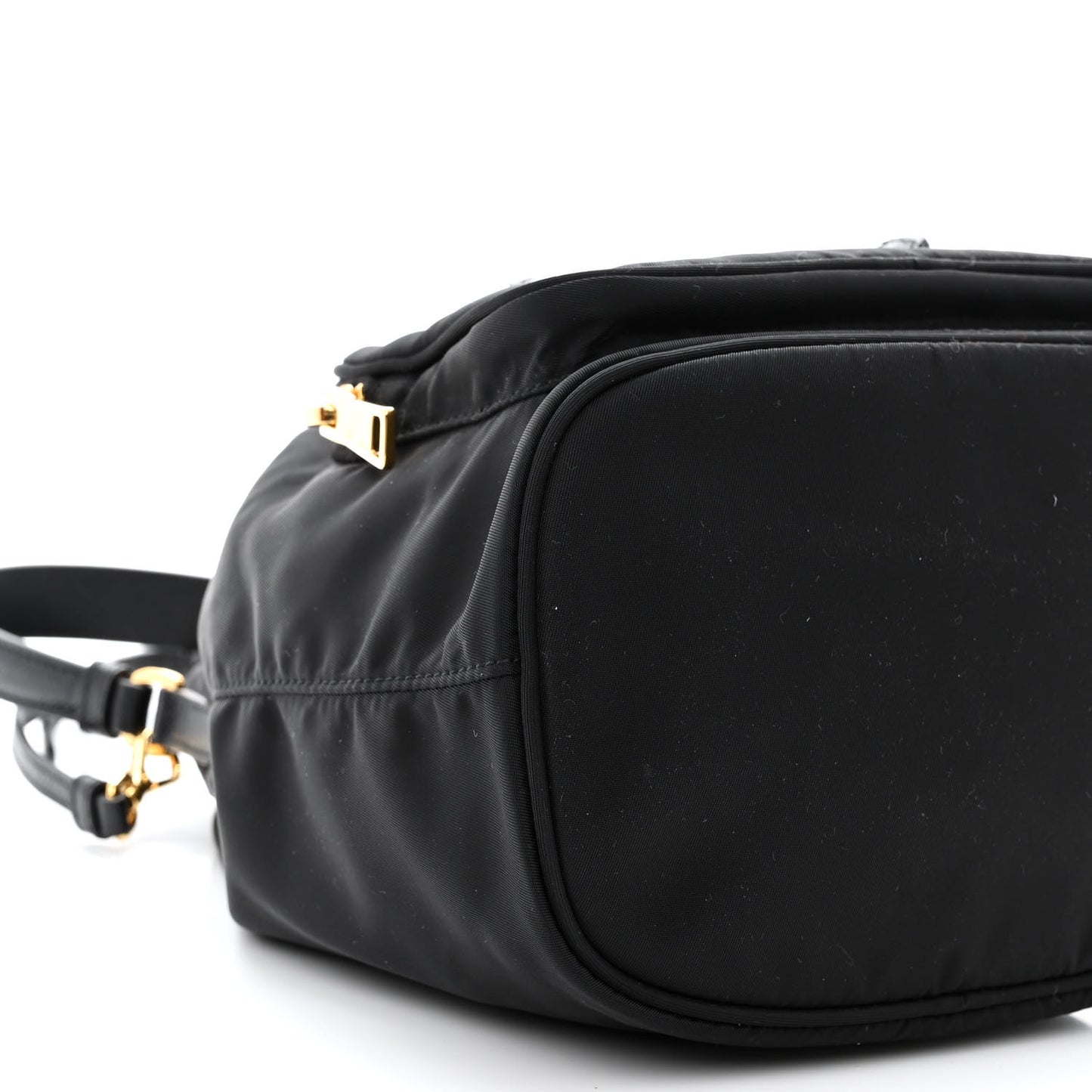 Saffiano Tessuto Nylon Mini Bucket Crossbody Bag Black