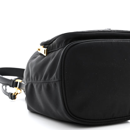 Prada Saffiano Tessuto Nylon Mini Bucket Crossbody Bag Black 10 of 11